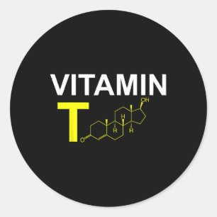 Vitamin T Testosteron-Bodybuilding Runder Aufkleber