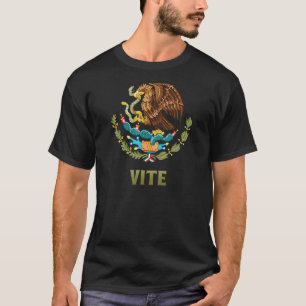 VITE Nombre Nachname Mexikanische Flagge Emblem T-Shirt
