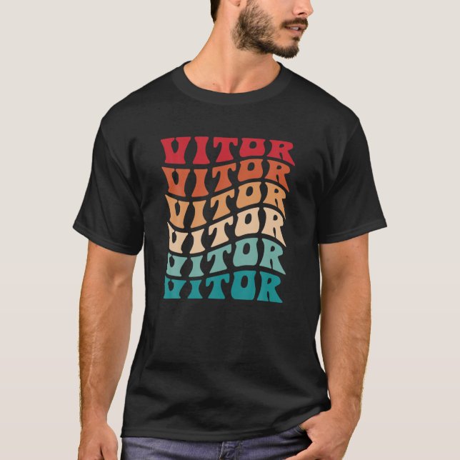 Vitor Gefärbte Krawatte Groovy Hippie 60er 70er Na T-Shirt (Vorderseite)