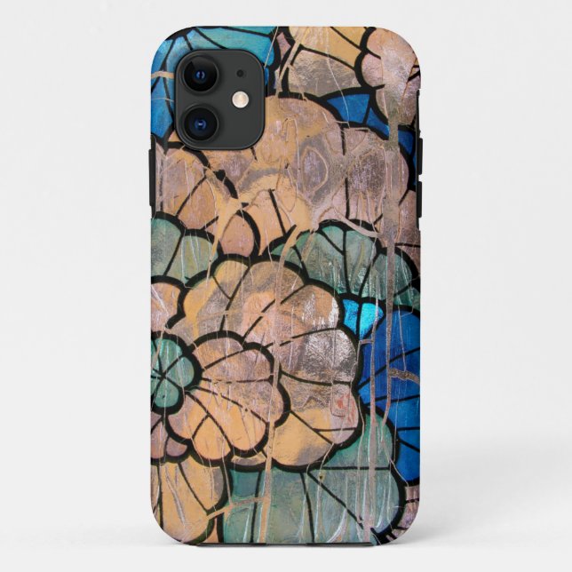 Vitrail abstrait fleuri iPhone 5 5s coque (Dos)