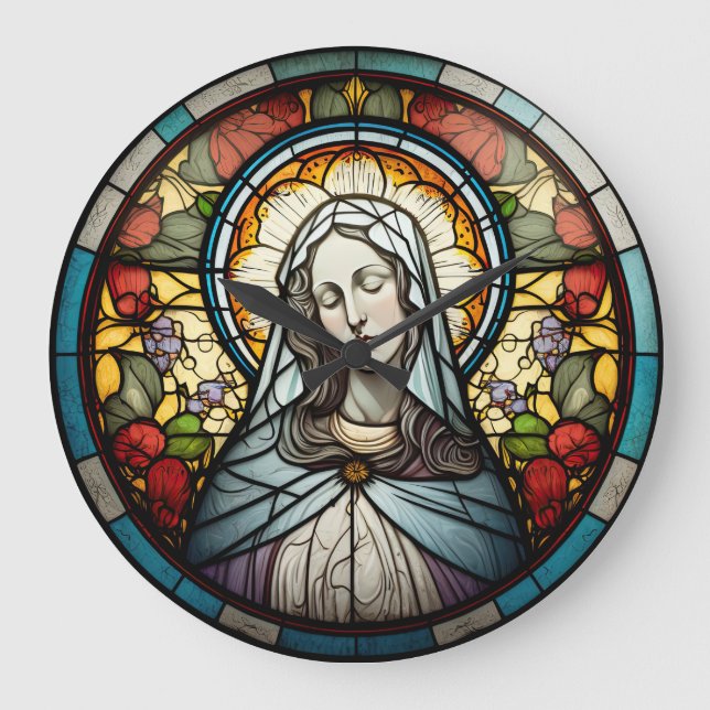 Vitre Vierge Marie horloge design (Recto)
