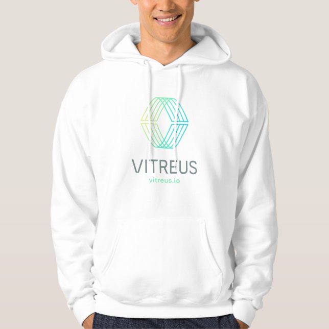 VITREUS Printed Hoodie | WEISS (Vorderseite)