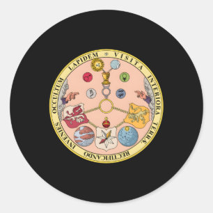 Vitriol Rosicrucian Secret Symbols Alchemy Runder Aufkleber