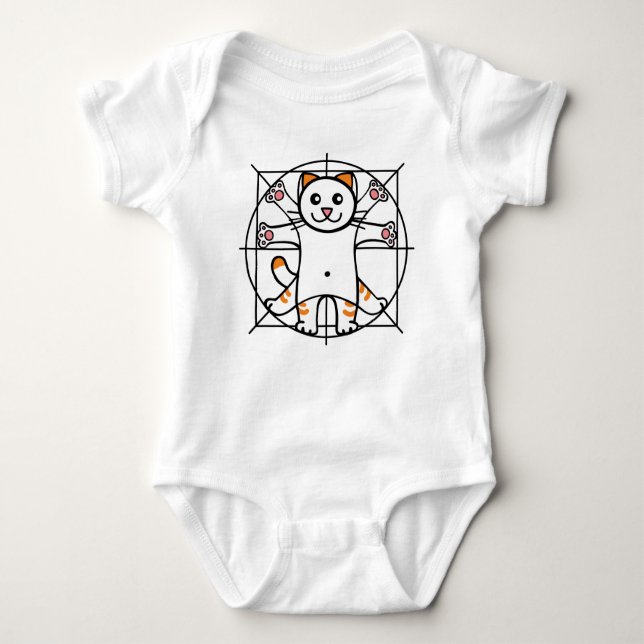 Vitruvian Cat Baby Strampler (Vorderseite)