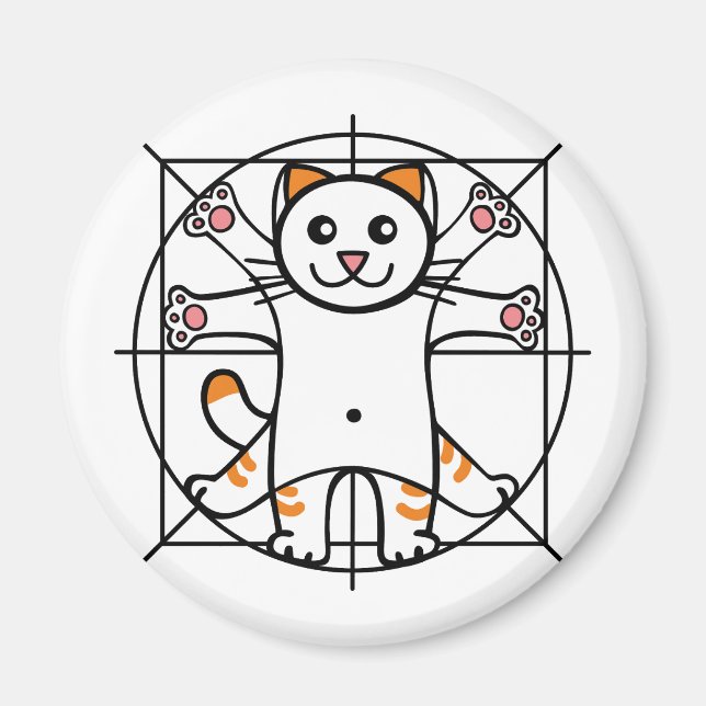 Vitruvian Cat Magnet (Vorne)