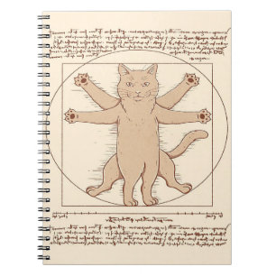 Vitruvian Cat  Niedliche Katzengestaltung Notizblock