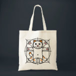 Vitruvian Cat Tragetasche<br><div class="desc">This funny Vitruvian Cat parody brings Renaissance art to life for cat lovers. A perfect blend of Da Vinci history and feline humor,  this unique anatomy sketch makes an ideal gift for art teachers.</div>