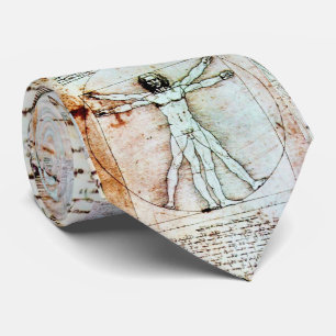 VITRUVIAN MAN , antikes braunes Pergament Krawatte