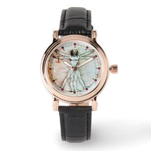 VITRUVIAN MAN Antique Perchment Armbanduhr