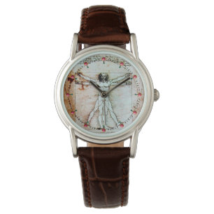 VITRUVIAN MAN Antique Perchment Armbanduhr