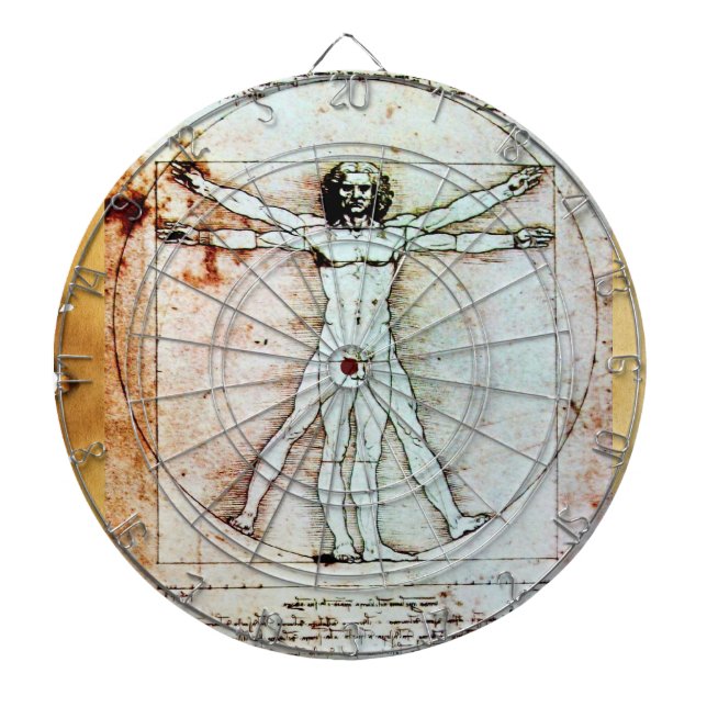 VITRUVIAN MAN Antique Perchment Dartscheibe (vorne)