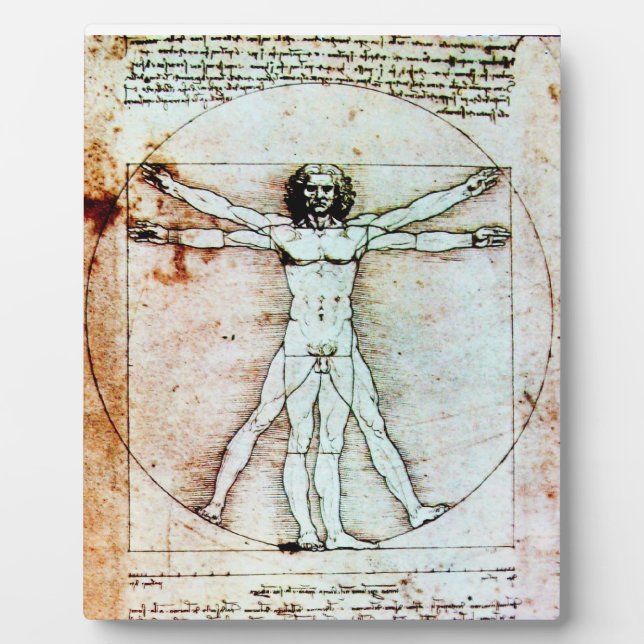 VITRUVIAN MAN Antique Perchment Fotoplatte (Vorderseite)