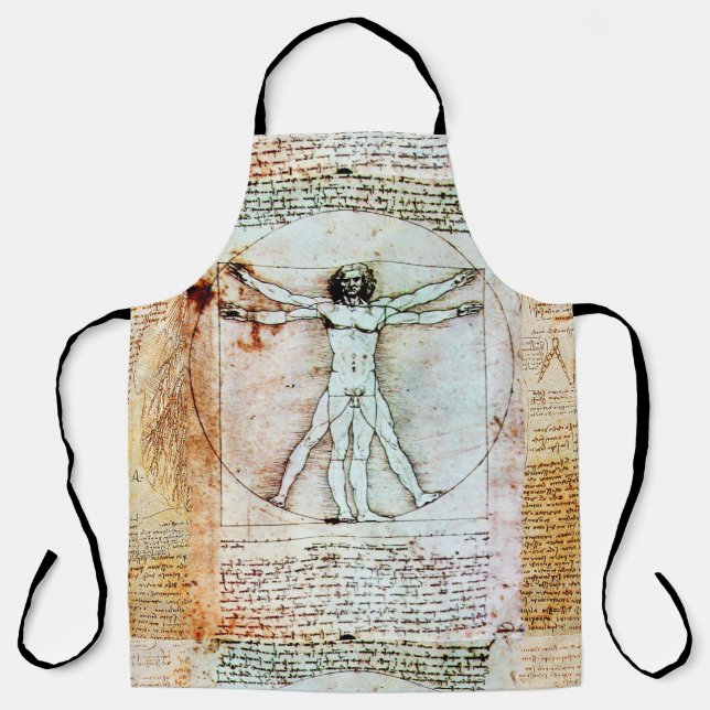 VITRUVIAN MAN Antique Perchment Schürze (Vorderseite)