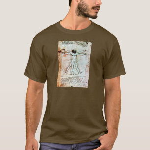 VITRUVIAN MAN Antique Perchment T-Shirt