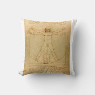 Vitruvian Man by Leonardo da Vinci Kissen