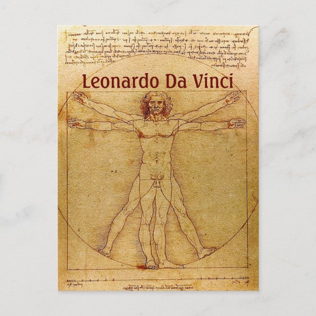 Vitruvian Man By Leonardo Da Vinci Postkarte (Vorderseite)