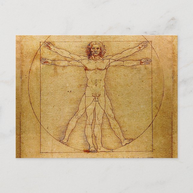 Vitruvian Man By Leonardo Da Vinci Postkarte (Vorderseite)