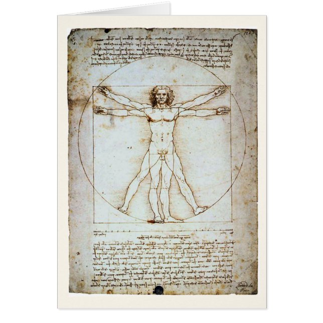 Vitruvian Man, c 1490, carte Leonardo da Vinci (Devant)
