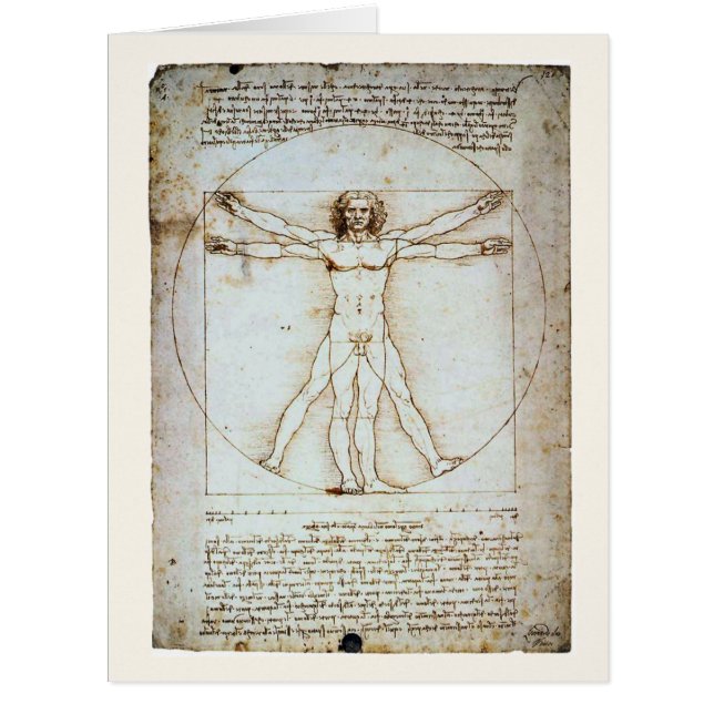 Vitruvian Man, c 1490, carte Leonardo da Vinci (Devant)