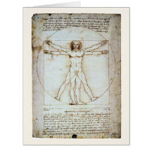 Vitruvian Man, c 1490, Leonardo da Vinci Card