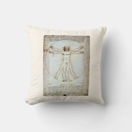 Vitruvian Man, c 1490, Leonardo da Vinci Card Kissen