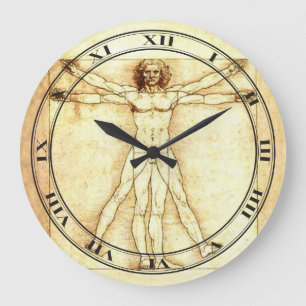 Vitruvian Man Clock Große Wanduhr