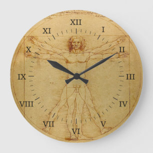 Vitruvian Man Große Wanduhr