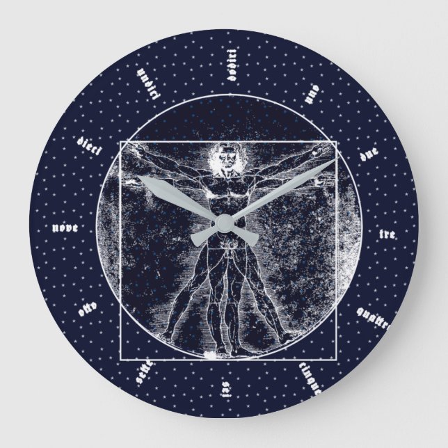 Vitruvian Man Große Wanduhr (Vorderseite)
