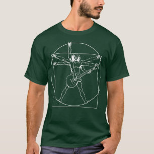 Vitruvian Man Guitar Music Player Da Vinci Guitari T-Shirt