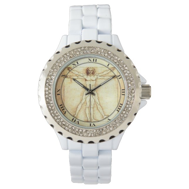 Vitruvian Man Kristall Watch Armbanduhr (Vorderseite)
