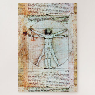 VITRUVIAN MAN Leonardo Da Vinci Antique Parchment 