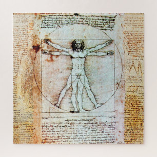 VITRUVIAN MAN Leonardo Da Vinci Antique Parchment