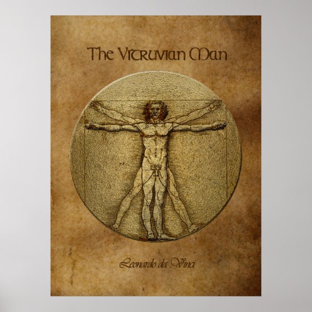 VITRUVIAN MAN Leonardo Da Vinci Art Poster (Vorne)