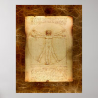 VITRUVIAN MAN Leonardo Da Vinci Art Poster