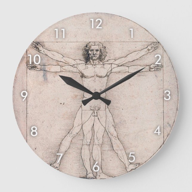 Vitruvian Man, Leonardo da Vinci Große Wanduhr (Vorderseite)