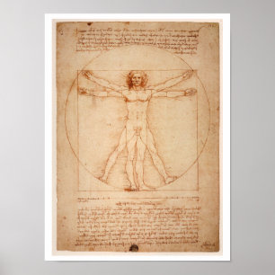 "VITRUVIAN MAN" LEONARDO DA VINCI POSTER