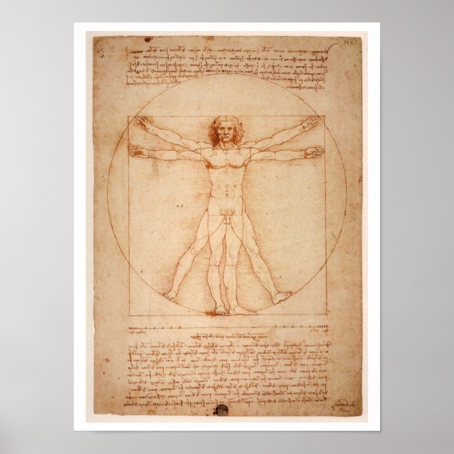 "VITRUVIAN MAN" LEONARDO DA VINCI POSTER (Vorne)