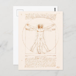Vitruvian Man Leonardo da Vinci Postkarte