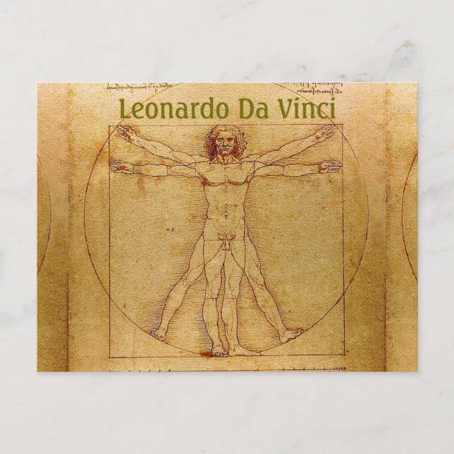 Vitruvian Man-Leonardo Da Vinci Postkarte (Vorderseite)