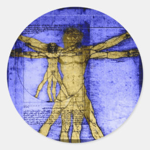 Vitruvian Man Runder Aufkleber