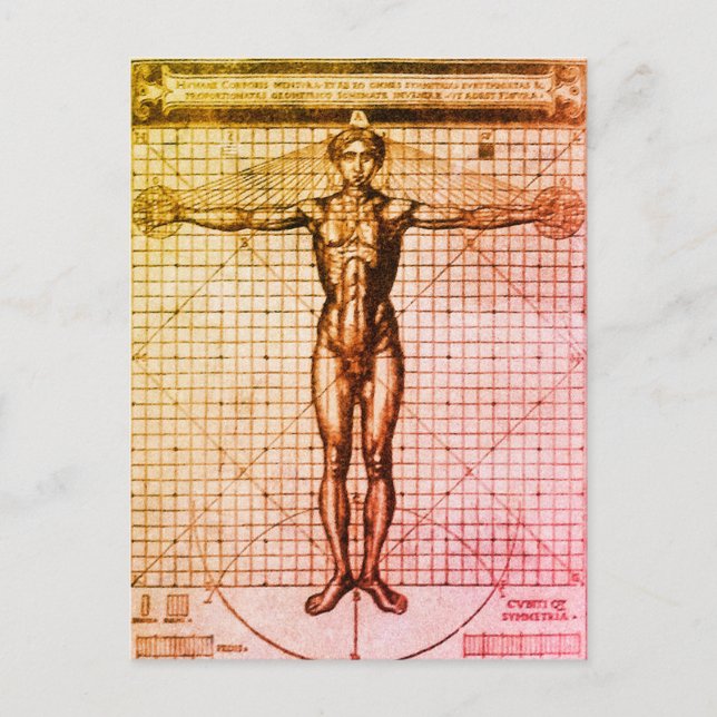 Vitruvian Man (Vitruvius: De architectura) Postcar Postkarte (Vorderseite)