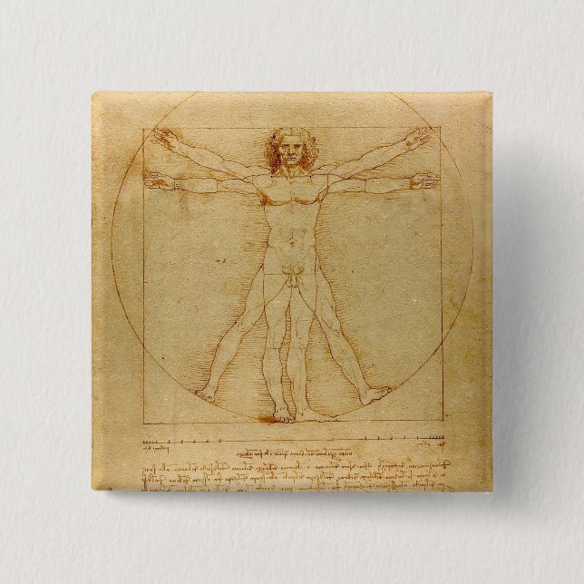 Vitruvian Man von Leonardo Da Vinci Button (Vorderseite)