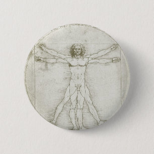 Vitruvian Man von Leonardo da Vinci Button