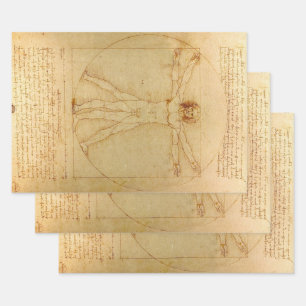 Vitruvian Man von Leonardo Da Vinci Geschenkpapier Set