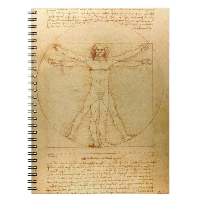 Vitruvian Man von Leonardo Da Vinci Notizblock (Vorderseite)