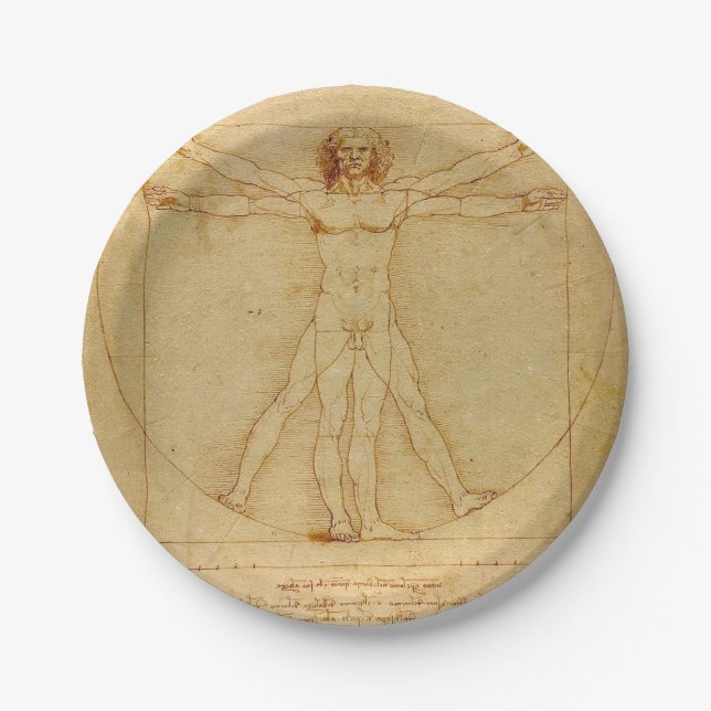 Vitruvian Man von Leonardo Da Vinci Pappteller (Vorderseite)