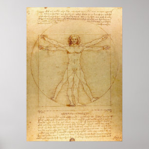 Vitruvian Man von Leonardo da Vinci Poster