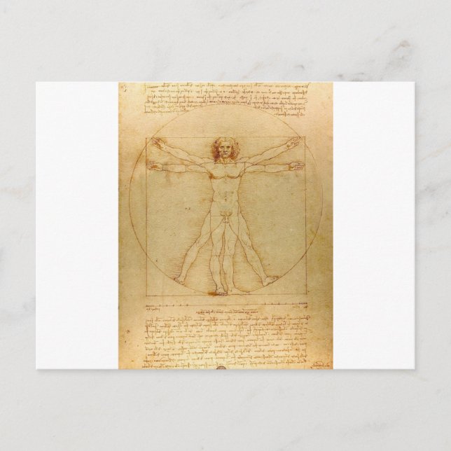 Vitruvian Man von Leonardo da Vinci Postkarte (Vorderseite)