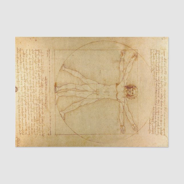 Vitruvian Man von Leonardo Da Vinci Seidenpapier (Vorderseite)