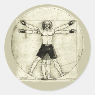 Vitruvian MIXED MARTIAL ARTS Man Runder Aufkleber